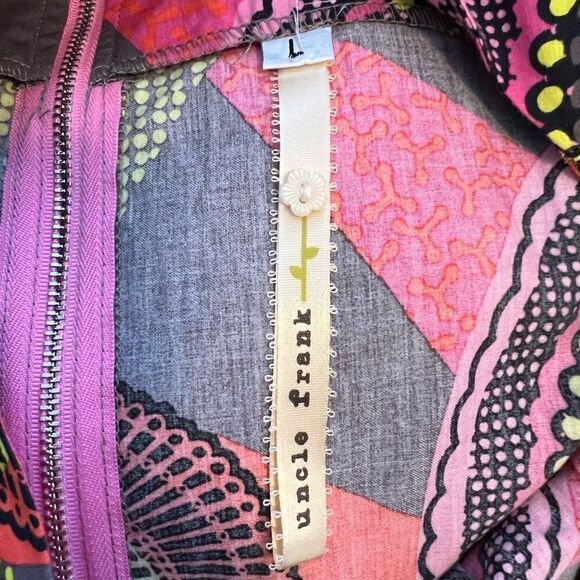 Uncle Frank Anthropologie Sleeveless Gray and Pink Shift Dress Size Large Made i - Picture 7 of 8